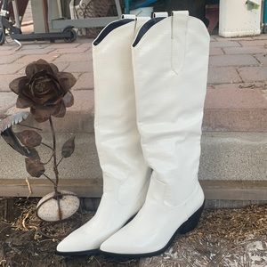 White Cowboy Boots. NEW NEVER WORN